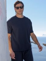 Κοντομάνικο Oversize Μπλουζάκι CARLO 207093 Μπλε - Image 4