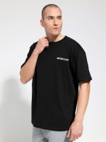 Ανδρικό Oversized T-shirt BUTTERFLY EFFECT 10-730 Μαύρο - Image 3