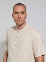 Λινό Πουκάμισο Κοντομάνικο BALI-2 6611 Μπεζ - Image 4