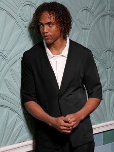 Ανδρικό Σακάκι Με Κοντό Μανίκι ENRICO 260-958 Μαύρο