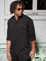 Πουκάμισο Μανίκι 3/4 Slim-fit VITO 250-956 Μαύρο