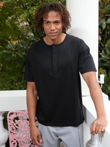 Ανδρικό T-shirt Με Κρυφά Κουμπιά LUCADI 270-210 Μαύρο