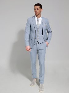 Ανδρικό Κοστούμι Με Γιλέκο ENRICO 260-270 Σιελ