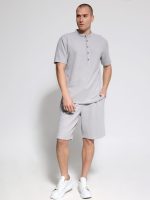 Ανδρικό T-Shirt Με Κουμπάκια ROMON 207084 Γκρι - Image 3