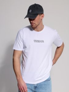 Ανδρικό Βαμβακερό T-shirt FIGARO 33-207081 Λευκό