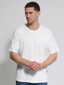 Ανδρικό Oversize T-Shirt Με Ιδιαίτερη Πλέξη OSCAR 207066 Λευκό