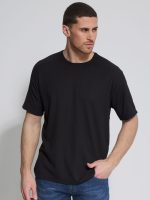 Ανδρικό Oversize T-Shirt Με Ιδιαίτερη Πλέξη OSCAR 207066 Μαύρο