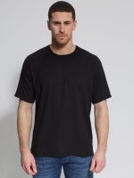Ανδρικό Oversize T-Shirt Με Ιδιαίτερη Πλέξη OSCAR 207066 Μαύρο - Image 5