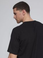 Ανδρικό Oversize T-Shirt Με Ιδιαίτερη Πλέξη OSCAR 207066 Μαύρο - Image 4