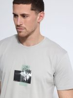 Ανδρικό Βαμβακερό T-shirt DOROTEO 207078 Γκρι - Image 4