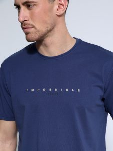 Ανδρικό Βαμβακερό T-shirt GEREMIA 207079 Μπλε