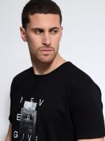 Ανδρικό Βαμβακερό T-shirt ELMO 207077 Μαύρο - Image 2