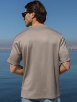 Κοντομάνικο Oversize Μπλουζάκι DIEGO 207068 Μόκα - Image 5