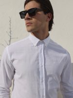 Λινό Πουκάμισο Tailor-Fit DANILO 33-8167 Λευκό Φαρδιά γραμμή