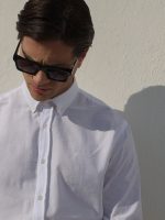 Λινό Πουκάμισο Tailor-Fit DANILO 33-8167 Λευκό Φαρδιά γραμμή - Image 2