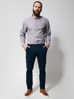 Ανδρικό Πουκάμισο Tailor-Fit GIANNI 33-8166 Μπλε Φαρδιά γραμμή - Image 3