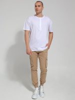 Ανδρικό T-shirt Με Κρυφά Κουμπιά LUCADI 270-210 Λευκό - Image 7