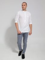 Ανδρικό T-shirt Με Κουμπάκια LORENZO 270-220 Λευκό - Image 3