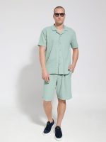 Ανδρικό Μπλουζάκι-Πουκάμισο Με Κουμπιά Moreto 706018 Μέντα - Image 2