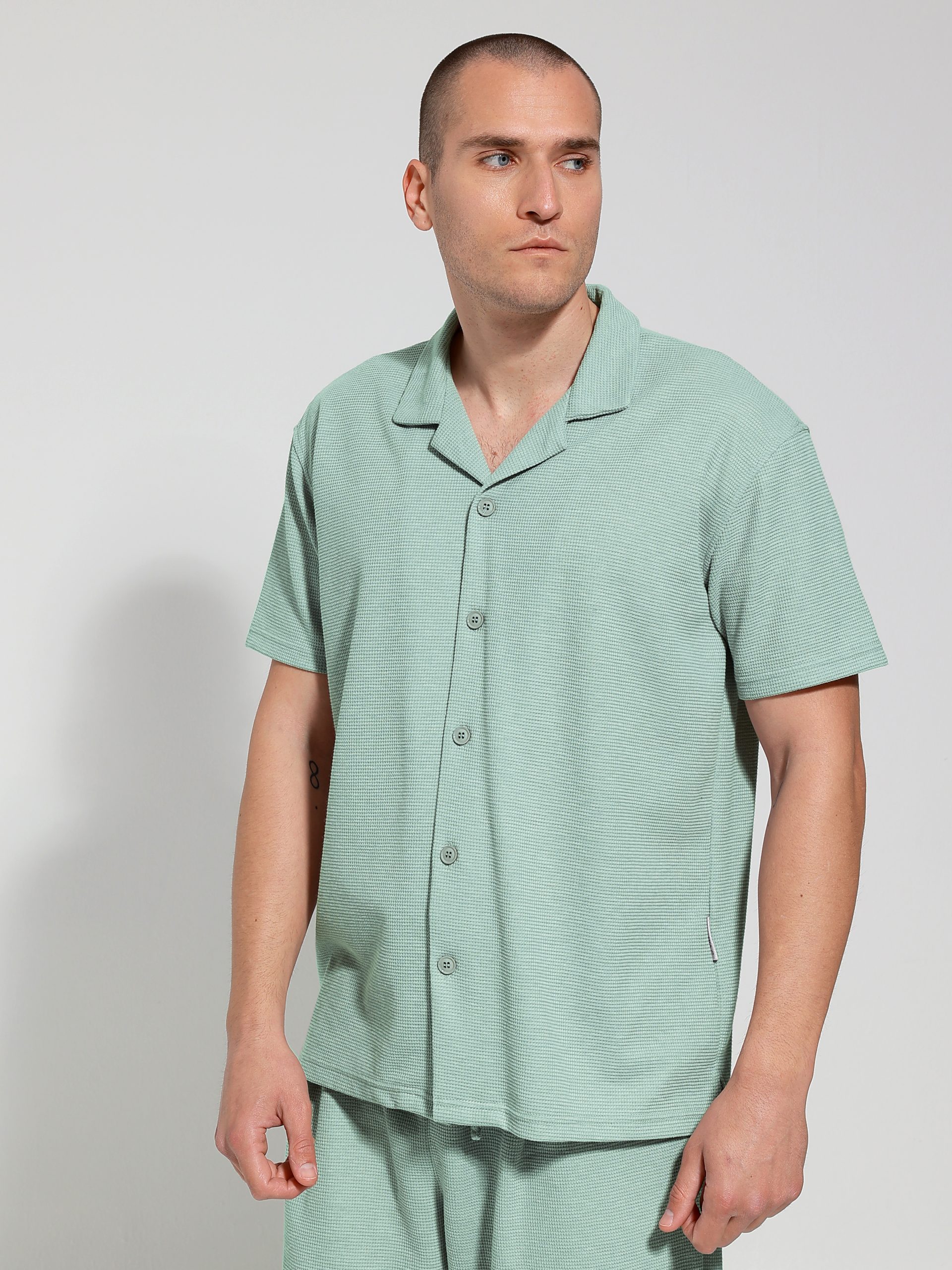 4S0A3111 copy Ανδρικό Μπλουζάκι-Πουκάμισο Με Κουμπιά Moreto 706018 Μέντα - Image 1
