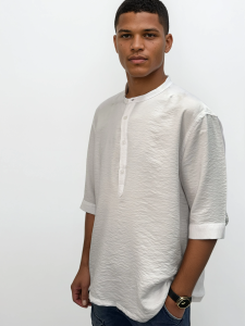 Ανδρική Πουκαμίσα 3/4 Μανίκι Slim-fit FABIAN 33-7509 Λευκό