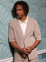 Ανδρικό Σακάκι Με Κοντό Μανίκι ENRICO 260-958 Μπεζ - Image 4