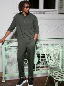 Πουκάμισο Μανίκι 3/4 Slim-fit VITO 250-956 Χακί