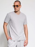 Ανδρικό T-shirt Με Ιδιαίτερη Πλέξη Moreto 207018 Γκρι - Image 4