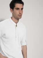 Ανδρικό Λινό Πουκάμισο Slim 33-6116 Λευκό - Image 2