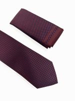 Ανδρική Γραβάτα Με Μαντηλάκι 33-6099 Burgundy - Image 2