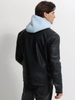 Ανδρικό Jacket Eco-Leather Μπουφάν SILA 2178 Μαύρο - Image 4