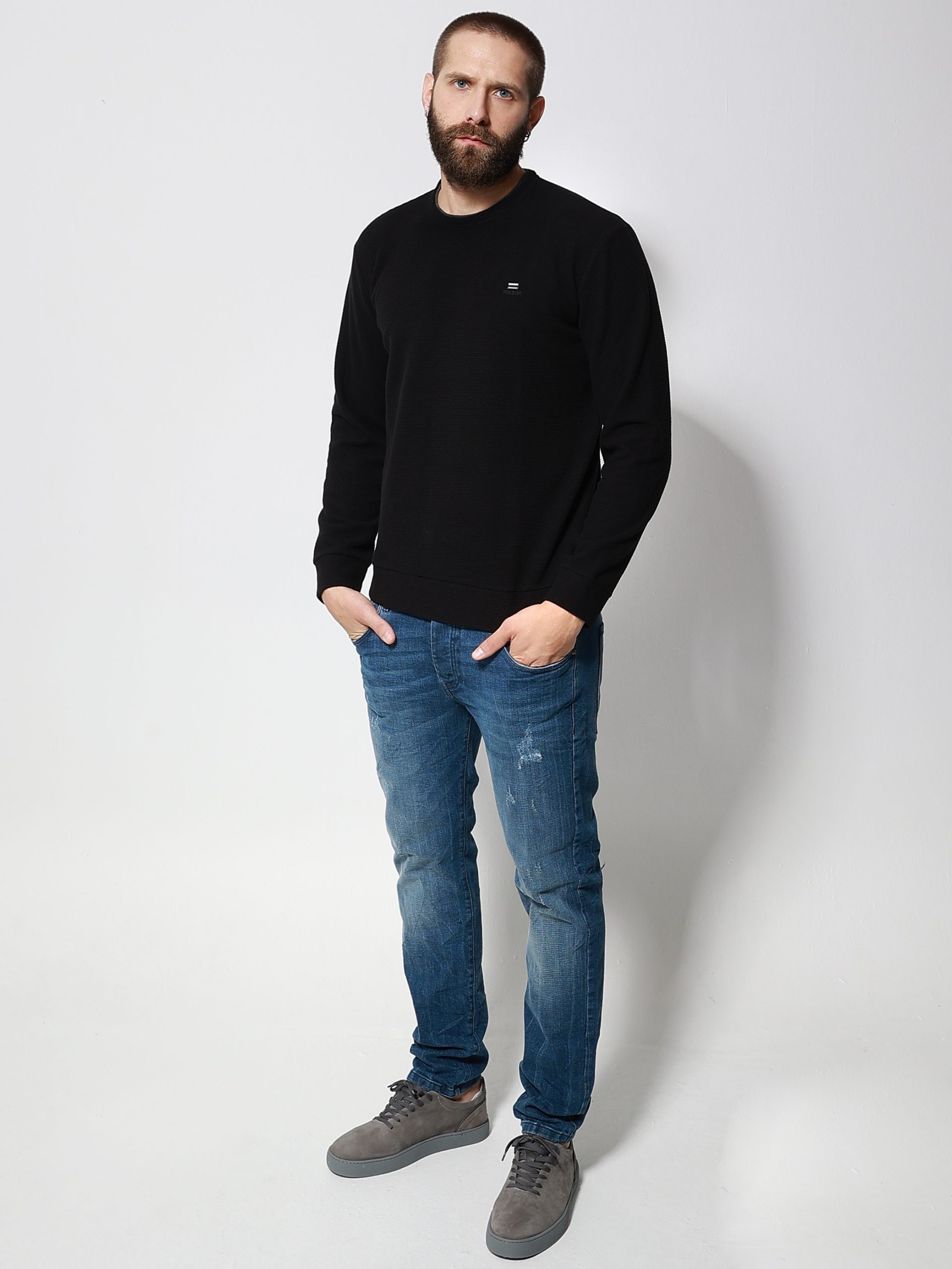 2186 Ανδρική Μπλούζα Μακρυμάνικη LIAM 206076 Μαύρο - Image 1