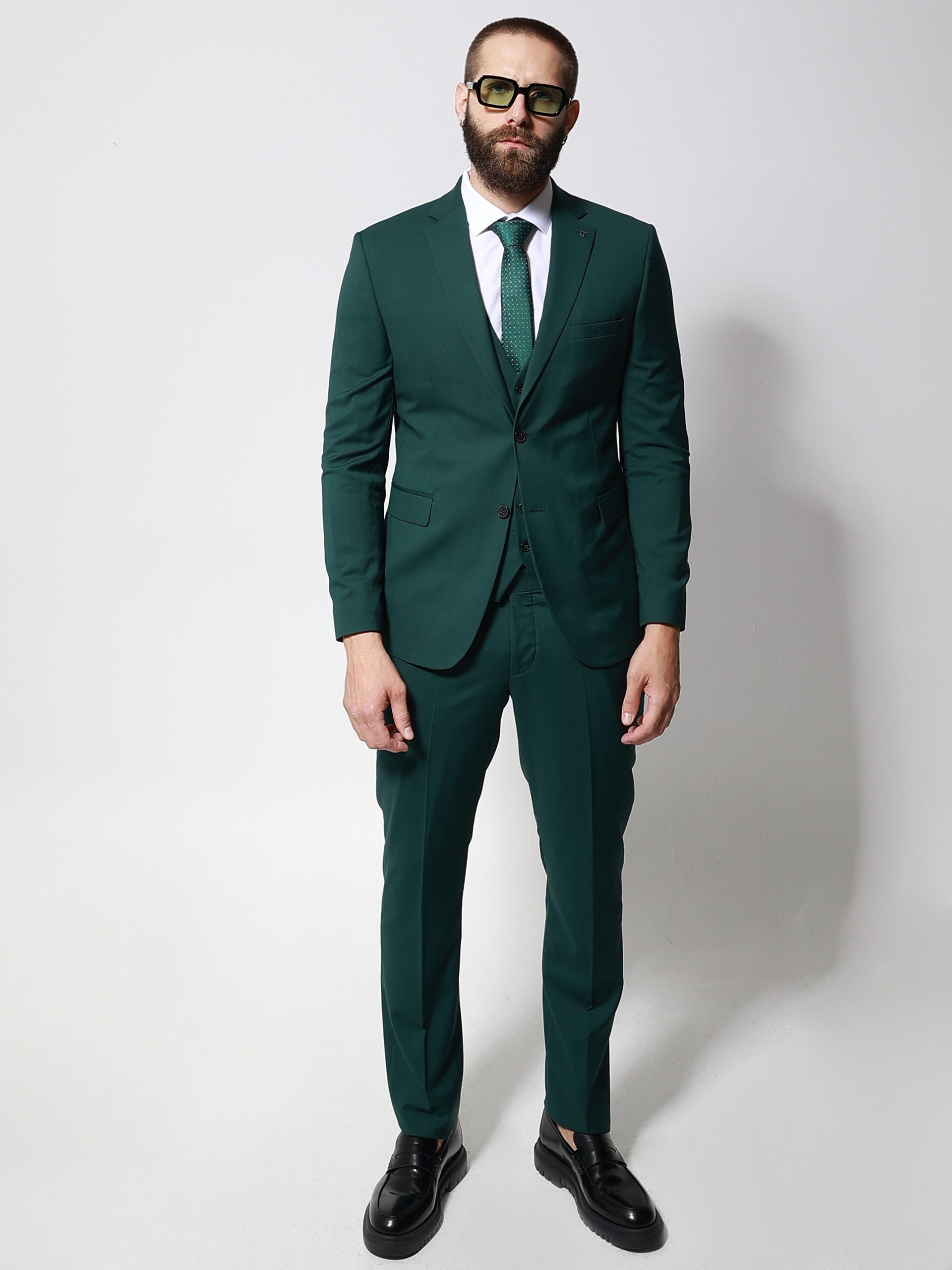2323 Ανδρικό Κοστούμι Με Γιλέκο MONOAS 2029 Πράσινο - Image 1