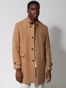 Ανδρικό Παλτό με Ψηλό Γιακά VITO 2604 Camel