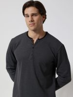 Ανδρική Μπλούζα Long Sleeve HENRY 206097 Ανθρακί - Image 2