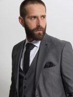 Ανδρικό Ριγέ Κοστούμι Με Γιλέκο ANTONIO 2027 Grey - Image 2