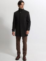 Ανδρικό Παλτό με Ψηλό Γιακά VINCE 2603 Μαύρο - Image 5