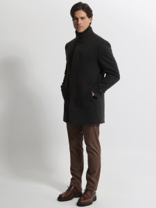 Ανδρικό Παλτό με Ψηλό Γιακά VINCE 2603 Μαύρο