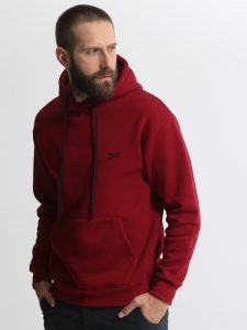Oversize Μπλούζα Hoddie Με Κουκούλα RAFAEL 33-206087 Μπορντό
