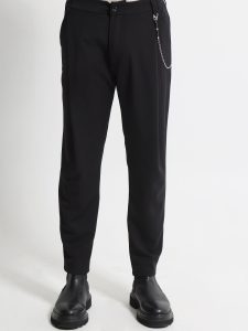 Ανδρικό Παντελόνι Ιταλικού Στυλ με Αλυσίδα CRUZ 210-963 Μαύρο