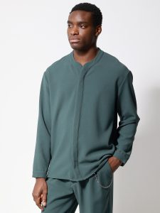 Ανδρικό Πουκάμισο με Ιδιαίτερο Γιακά FRANCO 250-971 Πράσινο