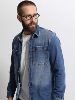 Over Jean Ανδρικό Πουκάμισο 34-213 Blue