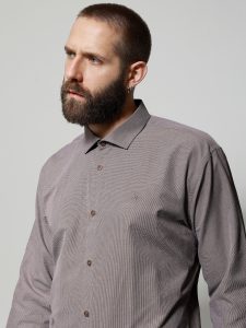 Ανδρικό Πουκάμισο Tailor-Fit GIANNI 33-8166 Espresso Φαρδιά γραμμή