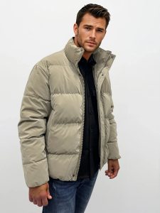 Ανδρικό Κοντό Puffer Jacket Μπουφάν 34-222 Μπεζ