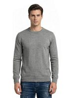 Ανδρικό Πλεκτό Πουλόβερ με Λαιμόκοψη 34-305 Γκρι - Image 2