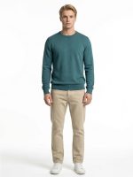 Ανδρικό Πλεκτό Πουλόβερ με Λαιμόκοψη 34-305 Πετρόλ - Image 2